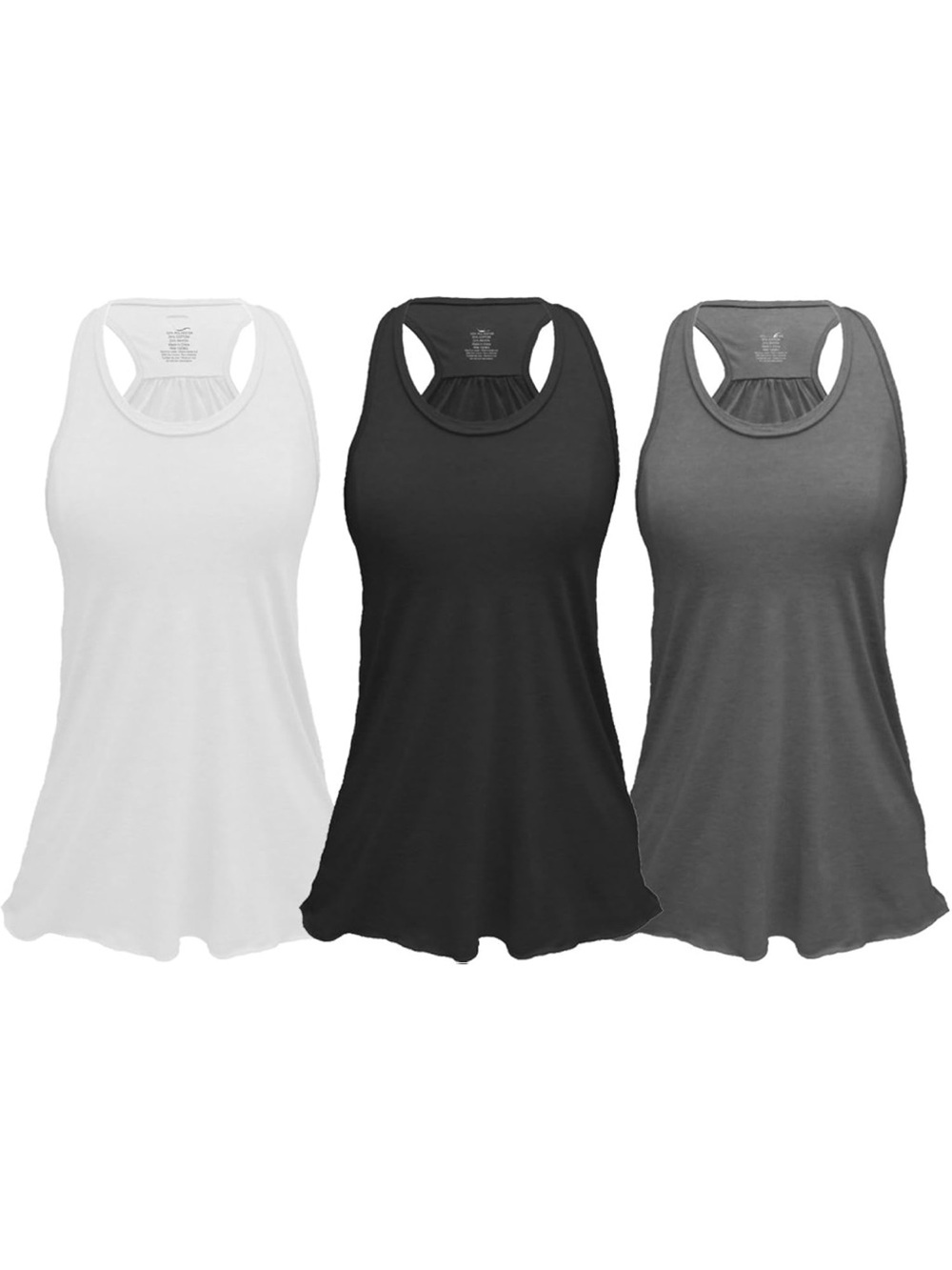 Women’s Racerback Tank Top - White, Black & Gray